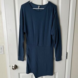 Elegant Navy Long Sleeve Dress